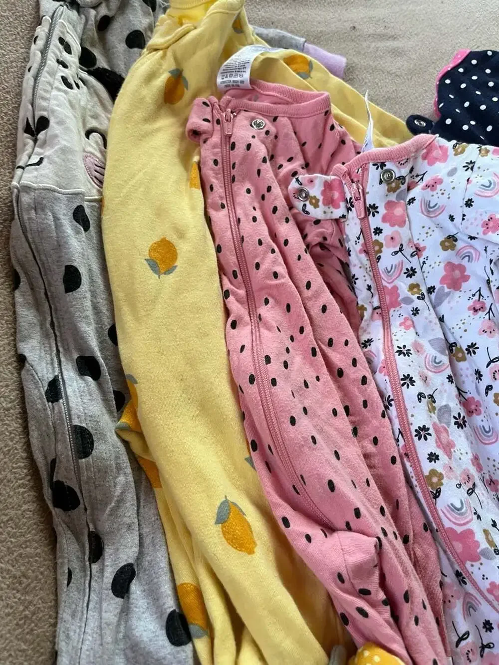 Baby Girl Zip-Front Sleep and Play Pajamas (Lot of 7)